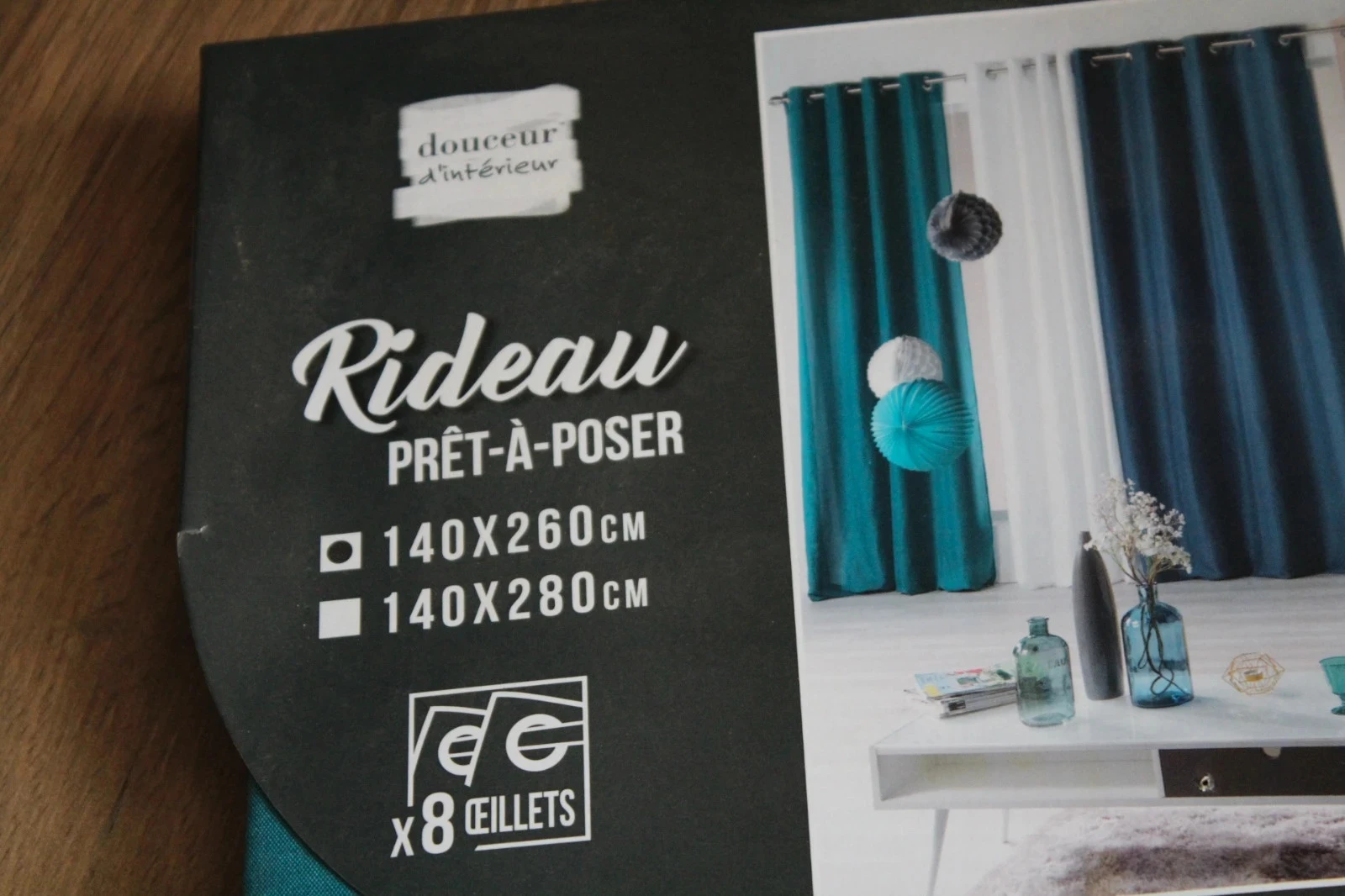 Eyelet curtain "Douceur d'interieur" Teal / Petroleum – photo 3